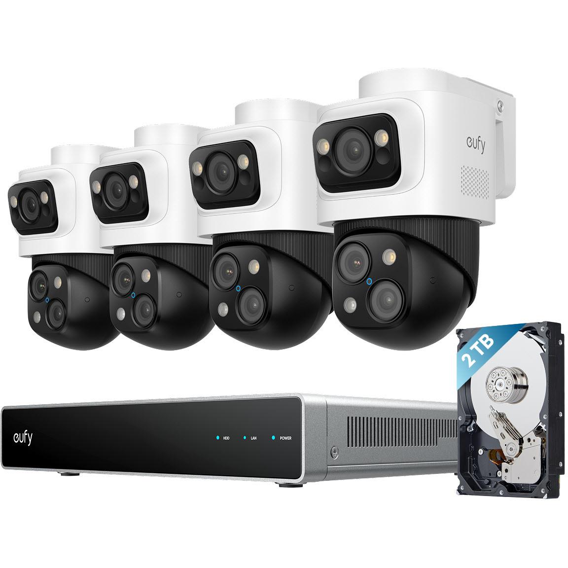 eufy S4 Max NVR POE 24/7 Security System [4 x PTZ Cameras]