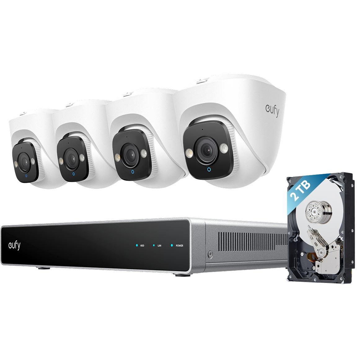 eufy E41 NVR POE 24/7 Security System [4 x Turret Cameras]