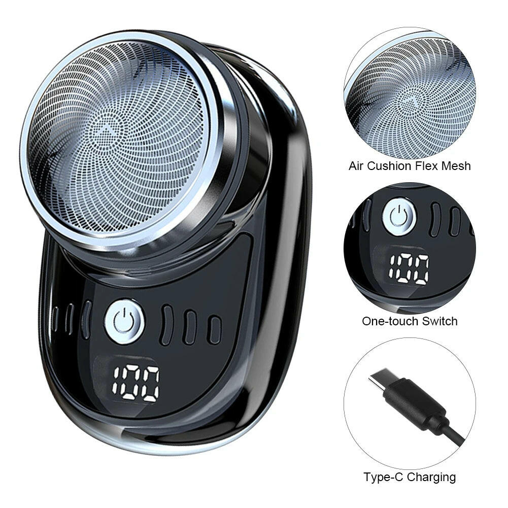 Compact Rechargeable Electric Travel Shaver for Men - Washable and Portable Cordless