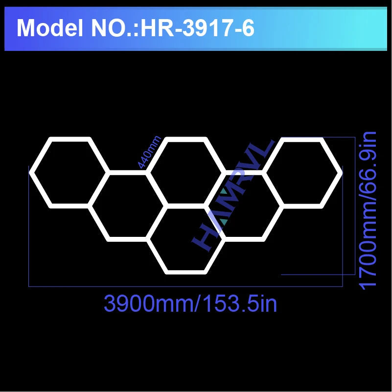 Hexagon LED Ceiling Lighting 110-240V Hr-3917-6 110-240V No