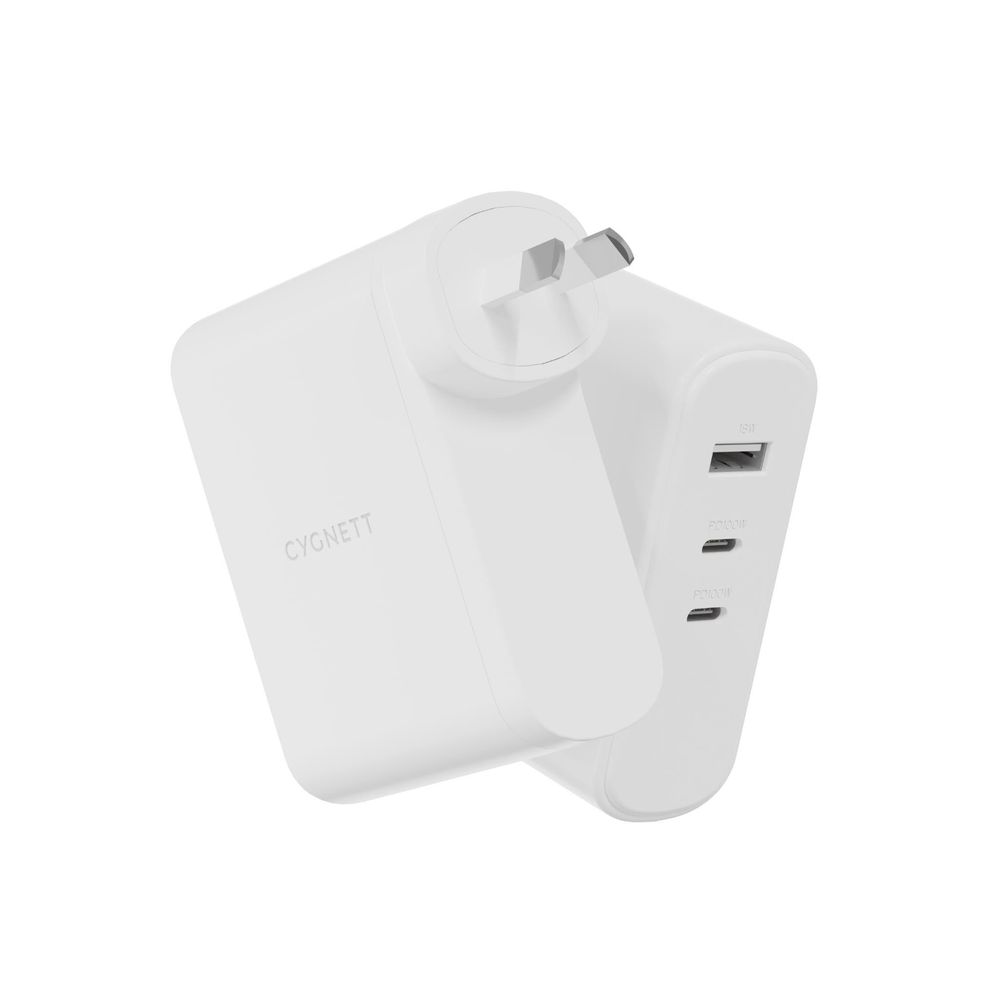 CY4373PDWCH - Cygnett PowerMaxx 100W Dual Port GaN Wall Charger - White