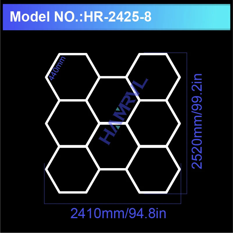 Hexagon LED Ceiling Lighting 110-240V Hr-2425-8 110-240V No