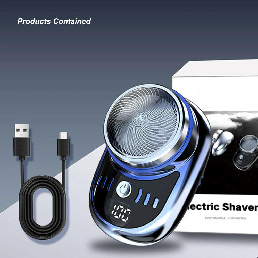 Compact Rechargeable Electric Travel Shaver for Men - Washable and Portable Cordless