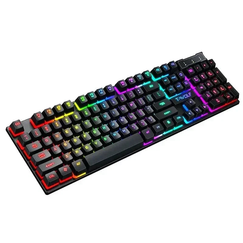 RGB Gaming Keyboard and Mouse Kit Backlit USB Wired Computer Keyboard and Mouse Only Keyboard English