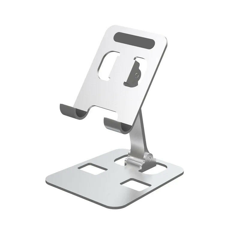 Universal Aluminum Alloy Foldable Desk Phone and Tablet Holder Stand Sliver