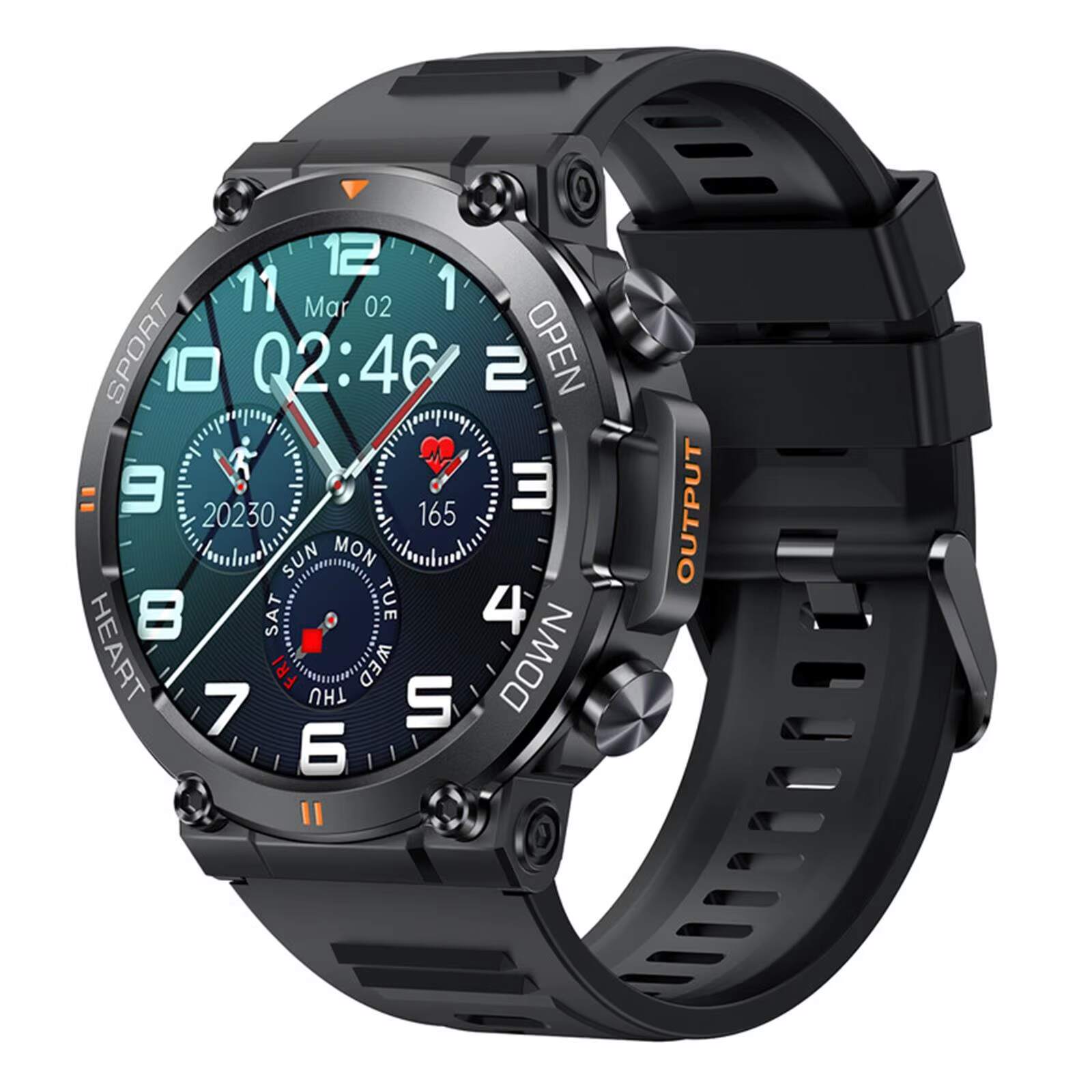 MEVADEN M56 Men's Smart Watch Black Silicone