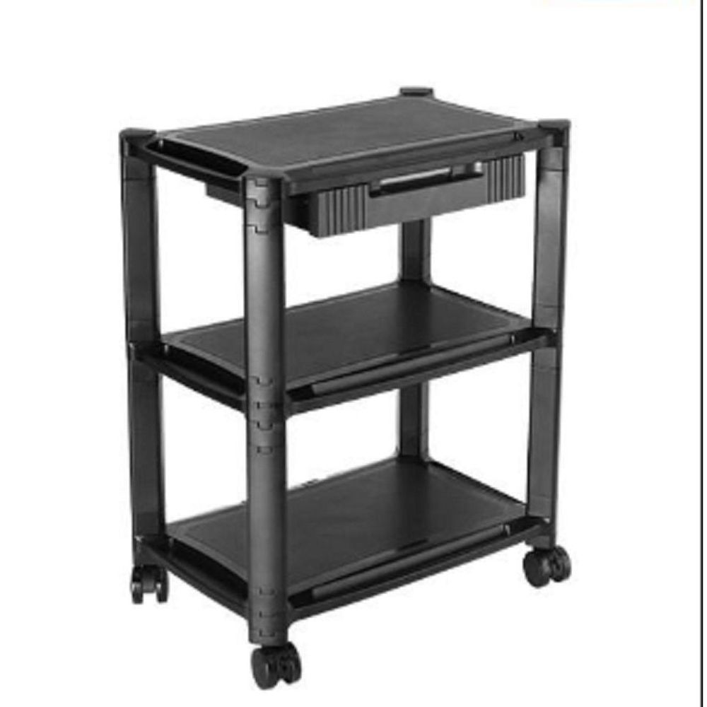 BT-AMS-5L - Bracom Height-Adjustable Smart Cart XL with Three-Shelves and Drawer 13-32 Monitors