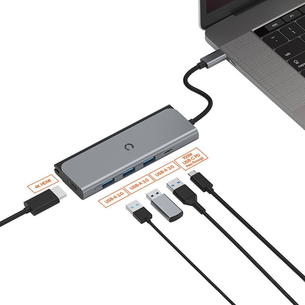 CY3318HUBC3 - Cygnett TravelMate USB-C Hub 1xHDMI 3xUSB-A