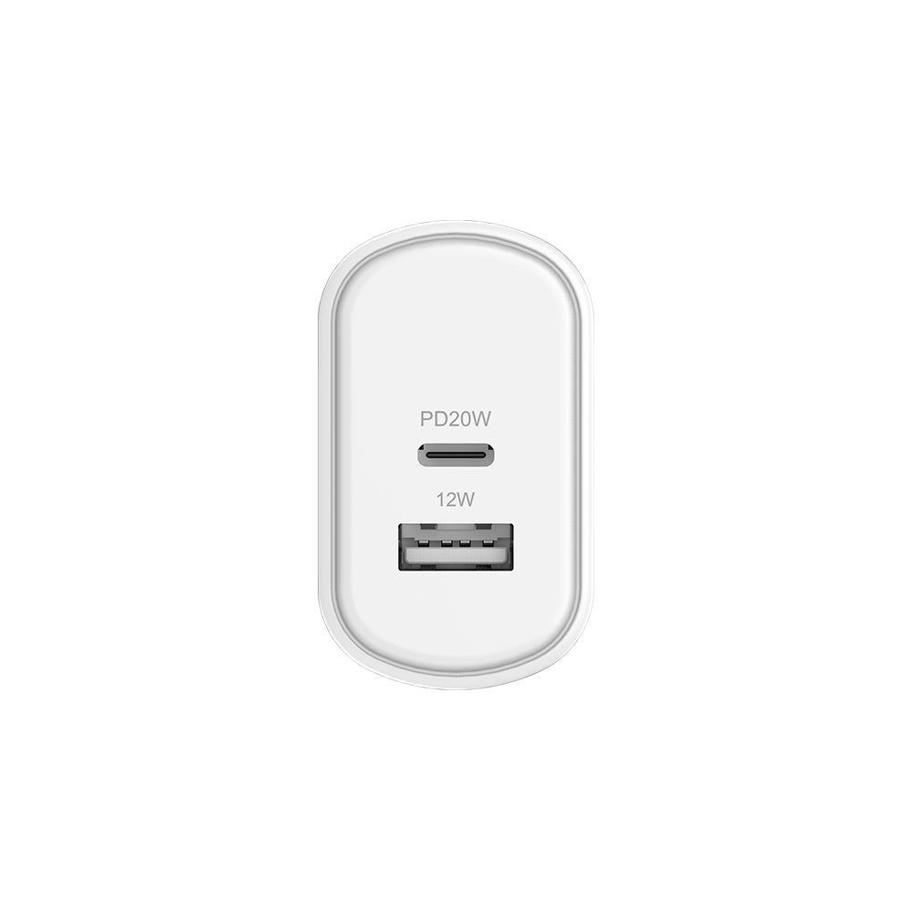 CY3614POFLW - Cygnett 32W USB-C PD Dual Port Wall Charger AU - White