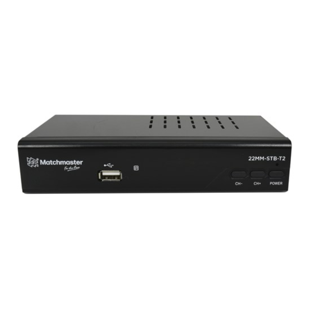 Matchmaster HD Digital Set Top Box with 240V and 12V Adaptors (Not suitable for satellite operation)