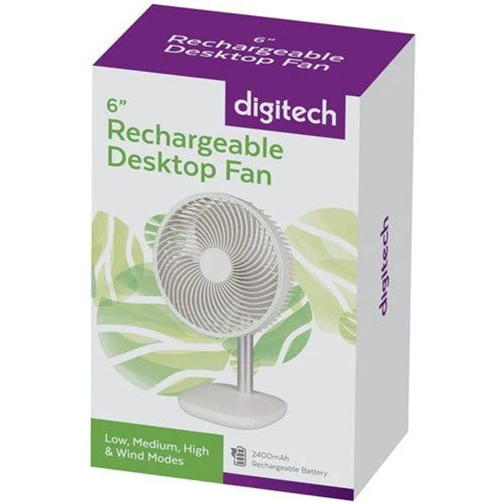 GH1296 6 Inch Rechargeable Desktop Fan