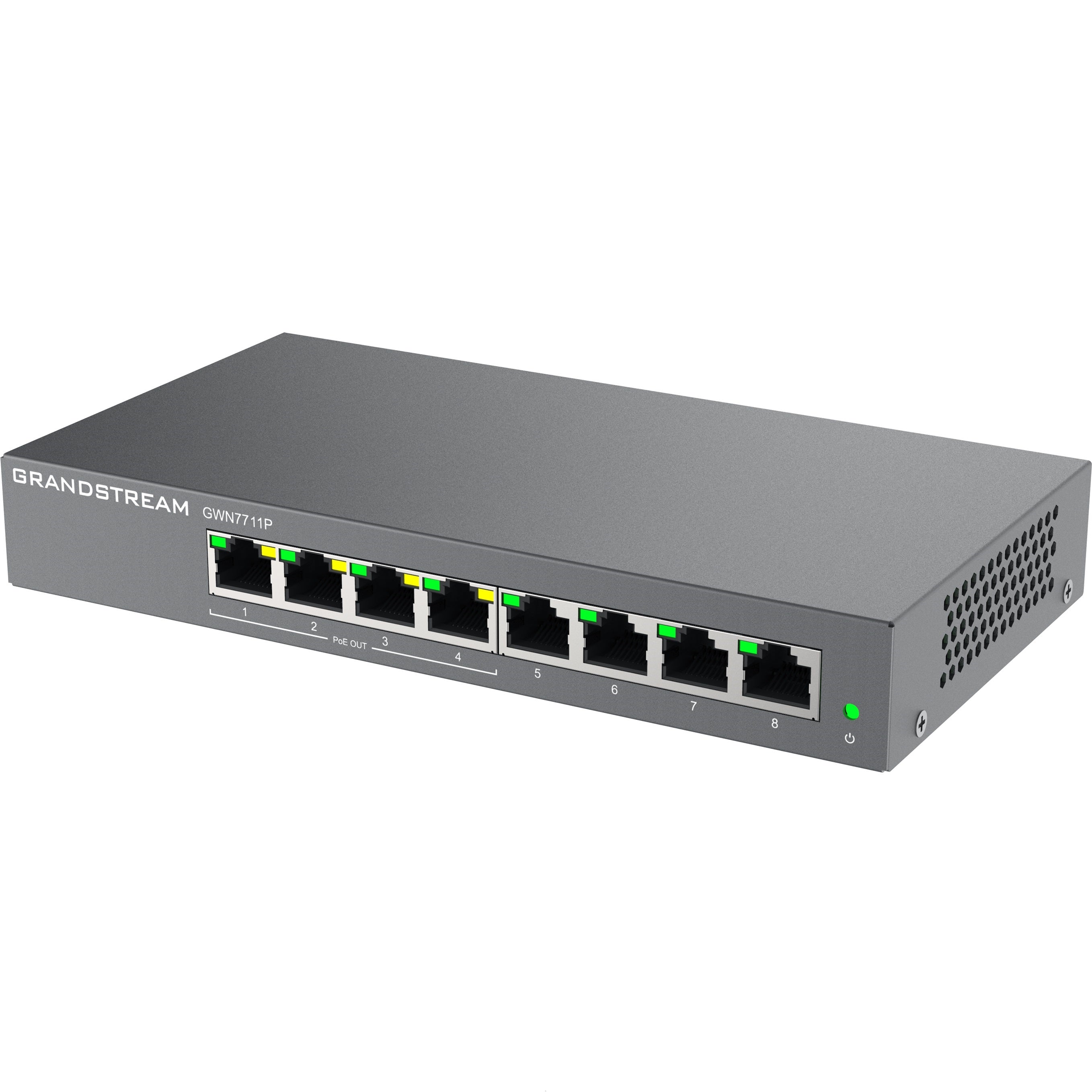 GWN7711P - Grandstream GWN7711P Layer 2-Lite Managed Switch, 8 x GigE (4 x PoE/PoE+ or +24VDC Output