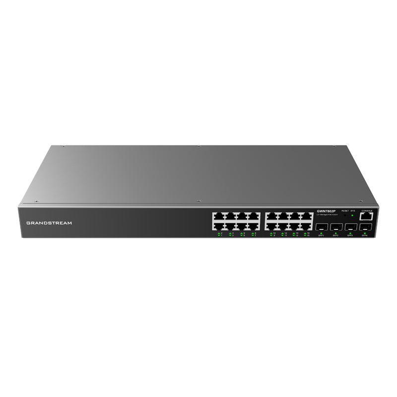 GWN7802P - Grandstream GWN7802P 16 Port Gigabit PoE Managed Switch