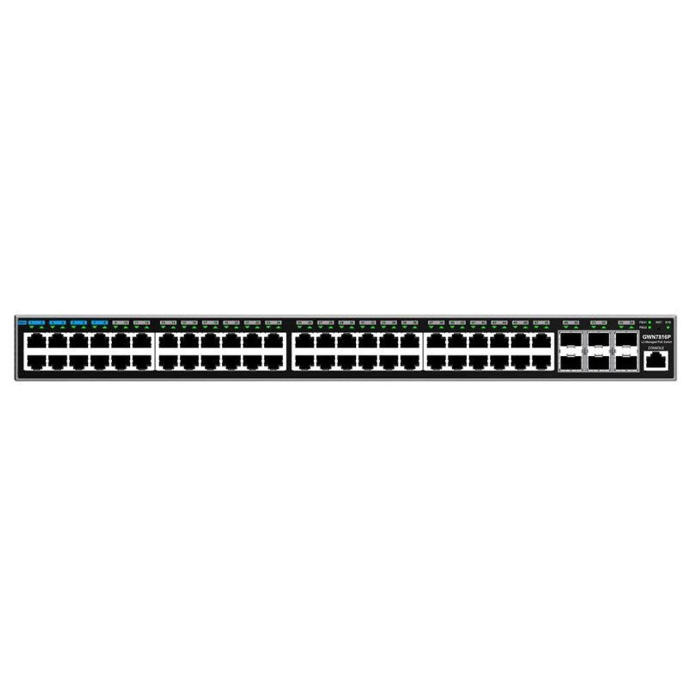 GWN7816P - Grandstream GWN7816P Enterprise Layer 3 Managed PoE++ 802.3bt Network Switch with 48 x GigE and 6 x SFP+