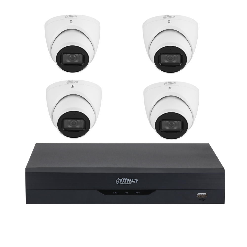 HDW3666EMP-KIT1 - DAHUA 6MP 4CH NVR Bundle Kit 1, 4x HDW3666EMP and 1x NVR4104HS-P-AI/ANZ-2T