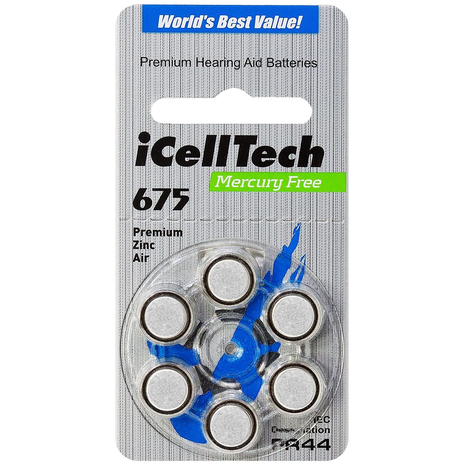 Hearing Aid Batteries (Box of 60 Batteries) 675 Blue Hearing Aid Batteries