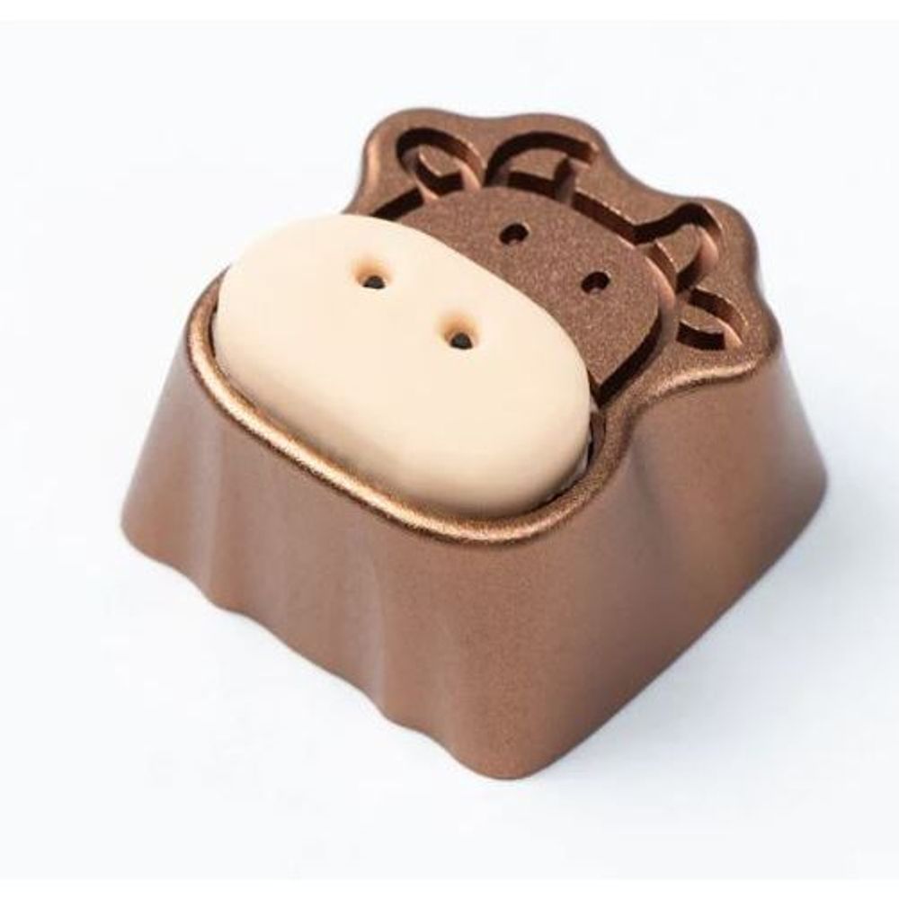 KEYC-AT-14 - Keychron Cute Cows Aluminium Alloy Brown Artisan Keycap (1u)