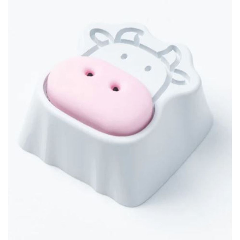 KEYC-AT-15 - Keychron Cute Cows Aluminium Alloy White Artisan Keycap (1u)