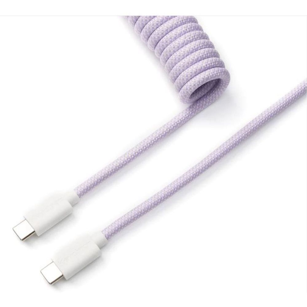 KEYC-Cab-17 - Keychron Light Purple Coiled Straight Aviator Type-C Cable