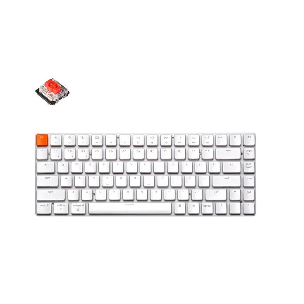 KEYC-K3-K1 - Keychron K3-K1, 75% Layout 84 Keys, Red Switch, Non Backlit, Low Profile Gateron, Mechanical Wireless Keyboard