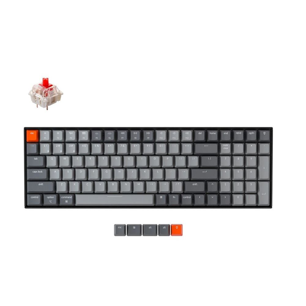 KEYC-K4-C1 - Keychron K4-C1 96% layout 100 Keys, Red Switch, RGB, Aluminium Frame, Gateron G Pro, Mechanical Wireless Keyboard