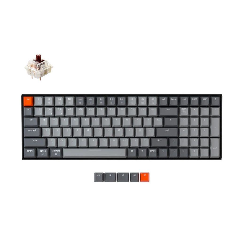 KEYC-K4-J3 - Keychron K4-J3, 96% layout 100 Keys, Brown Switch, RGB, Aluminum Frame, Hot-Swap, Gateron G Pro, Mechanical Keyboard,