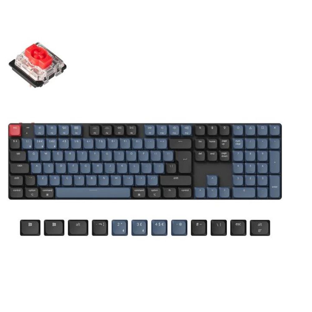 KEYC-K5P-H1 - Keychron K5P-H1 K5 Pro 100% Full Size Layout 104, Red Switch RGB Backlight, Black, Hot-swap QMK/VIA, Wireless Pro Mechanical Keyboard