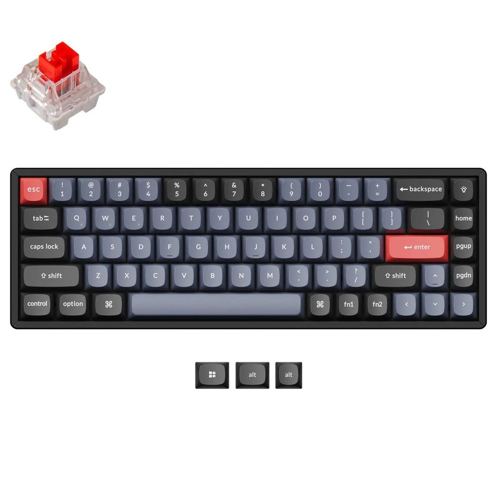 KEYC-K6P-J1 - Keychron K6P-J1, 80% TKL Layout 87 Keys, Red Switch, RGB, Aluminium Frame, Hot-Swap, Keychron K Pro, Wireless Keyboard Pro