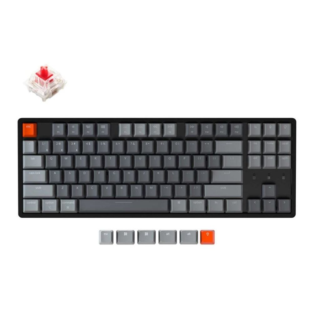 KEYC-K8-C2 - Keychron K8-C2, 80% TKL Layout 87 Keys, Blue Switch, RGB, Aluminum Frame, Gateron G Pro, Mechanical Wireless Keyboard