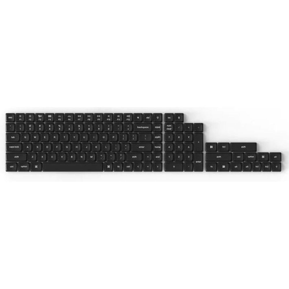 KEYC-PBT-06 - Keychron Double Shot Low Profile PBT Keycap Full Keycap Set - White on Black