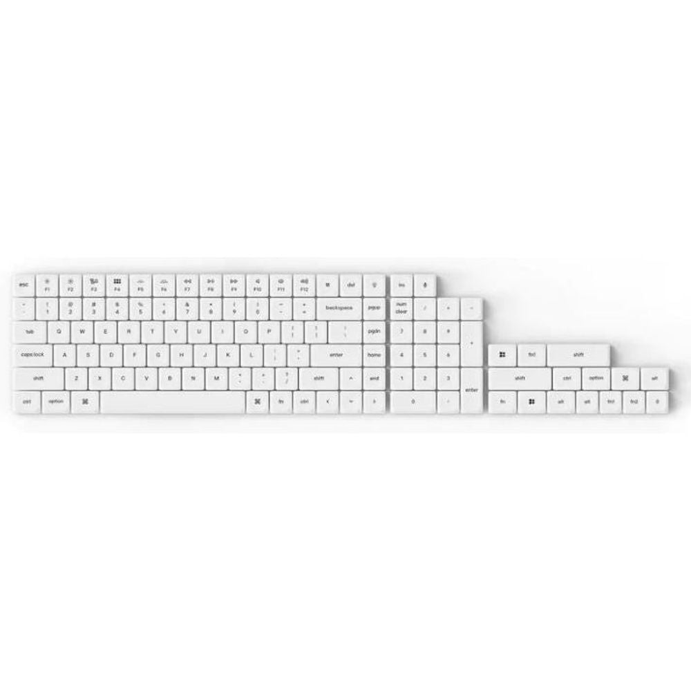 KEYC-PBT-07 - Keychron Double Shot Low Profile PBT Keycap Full Keycap Set - Black on White