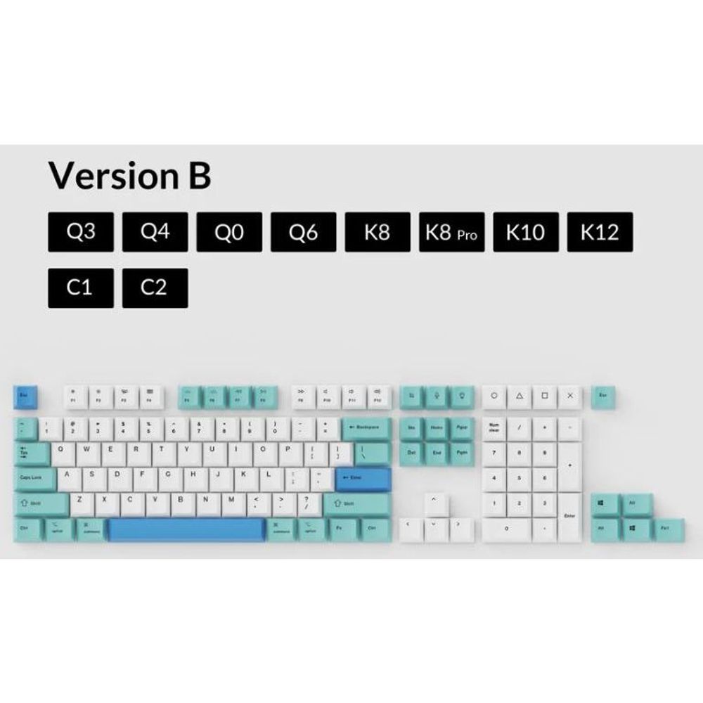 KEYC-PBT-30 - Keychron OEM Dye-Sub PBT Keycap Set - Iceberg