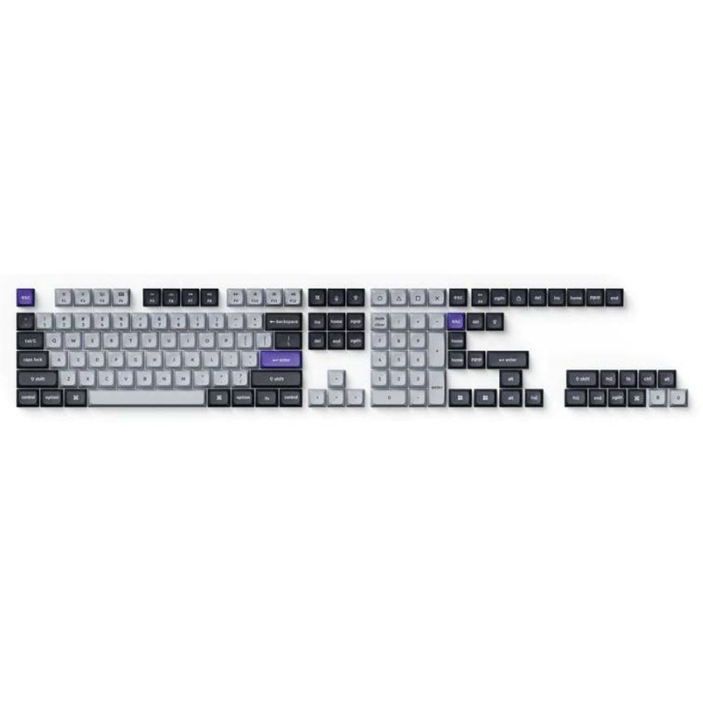 KEYC-PBT-46 - Keychron Double Shot KSA PBT Keycap Full Keycap Set - Gray and Silver