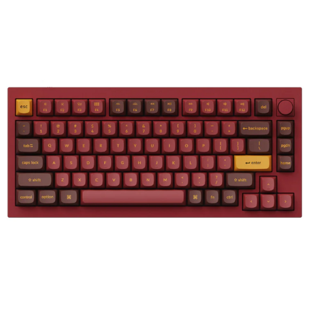 KEYC-Q1-T3 - Keychron Q1-T3 75% Brown Switch RGB Red QMK Gateron Wired Mechanical with Knob Keyboard