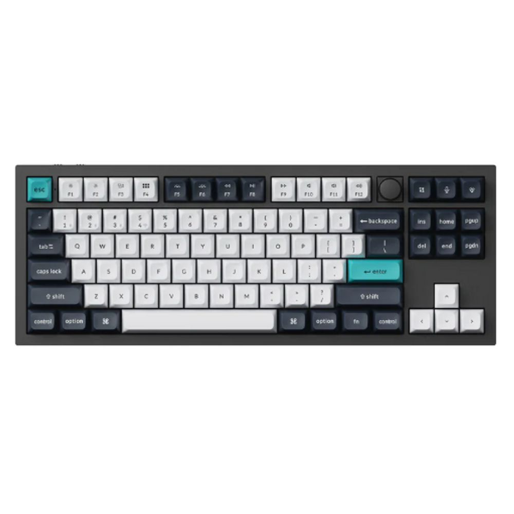 KEYC-Q3M-M1 - Keychron Q3M-M1 80% Red Switch Non Backlit Carbon Black QMK/VIA Gateron Wireless Mechanical with Knob Keyboard