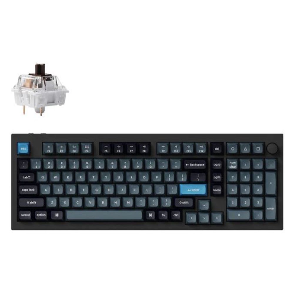 KEYC-Q5P-M3 - Keychron Q5P-M3, 96% Layout, Brown Switch, RGB Backlight, Black, Hot Swap, QMK/VIA, Wireless Mechanical, Pro, Knob