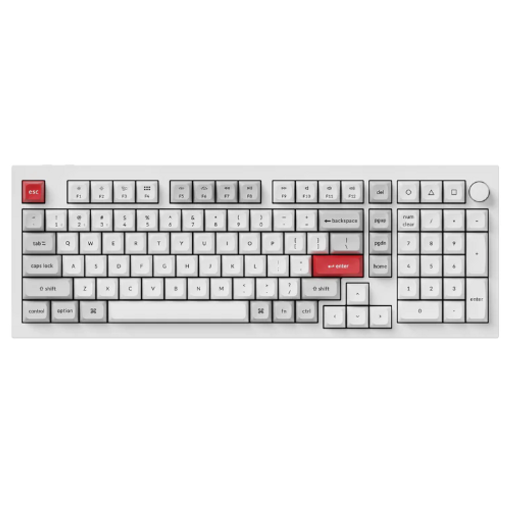 KEYC-Q5P-P1 - Keychron Q5P-P1 96% Red Switch Non Backlit Shell White QMK/VIA Wireless Mechanical Pro with Knob Keyboard