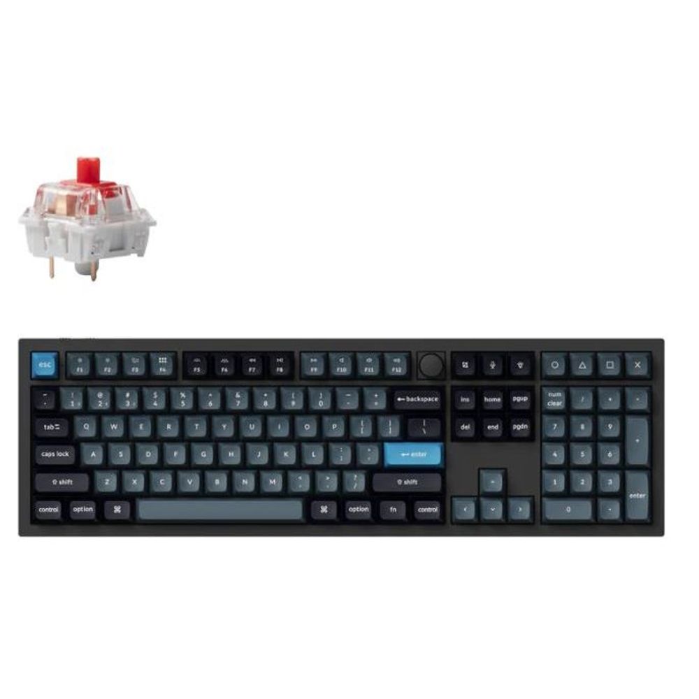 KEYC-Q6P-M1 - Keychron Q6P-M1, 100% Layout, Red Switches, Carbon Black, QMK/VIA, Wireless Mechanical, Pro, Knob