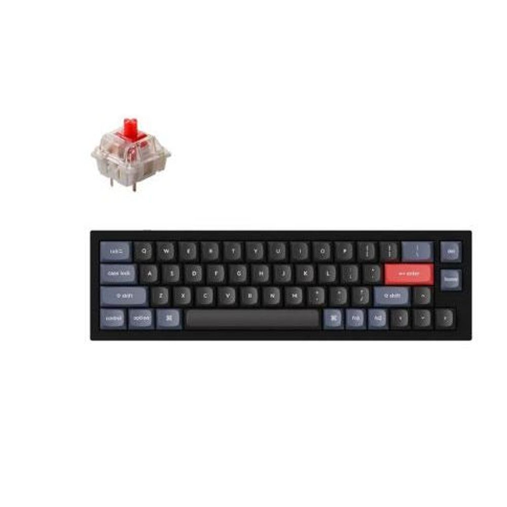 KEYC-Q9-C1 - Keychron Q9-C1, 40% Layout 52 Keys, Red Switch, RGB, Black Frame, Hot-Swap, QMK, Gateron G Pro, Mechanical Wired Keyboard