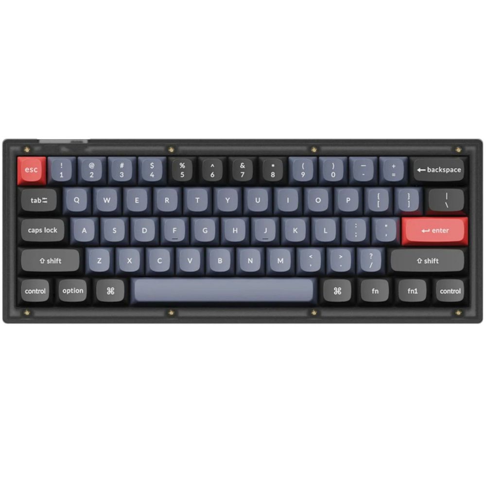 KEYC-V4-A1 - Keychron V4-A1, 60% Layout 61 Keys, Red Switch, RGB, Frosted Black Frame, Hot-Swap, Keychron Pro, Mechanical Wired Keyboard