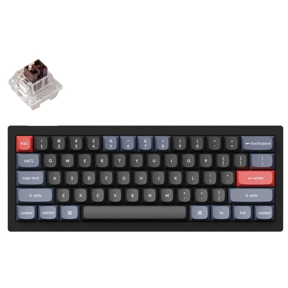 KEYC-V4-B3 - Keychron V4-B3, 60% Layout 61 Keys, Brown Switch, RGB, Black Frame, Hot-Swap, Keychron Pro, Mechanical Wired Keyboard