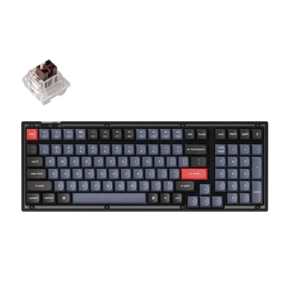 KEYC-V5-C3 - Keychron V5-C3, 96% Layout 100 Keys, Brown Switch, RGB, Frosted Black Frame, Hot-Swap, Keychron Pro, Mechanical Wired Keyboard, With Knob