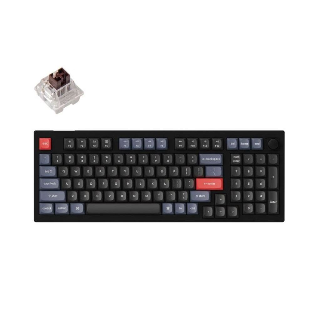 KEYC-V5-D3 - Keychron V5-D3, 96% Layout 100 Keys, Brown Switch, RGB, Black Frame, Hot-Swap, Keychron K Pro, Mechanical Wired Keyboard