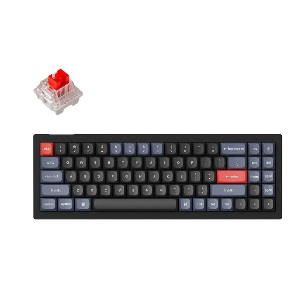 KEYC-V7-B1 - Keychron V7-B1, 70% Layout 72 Keys, Red Switch, RGB, Black Frame, Hot-Swap, QMK, Keychron K Pro, Mechanical Wired Keyboard