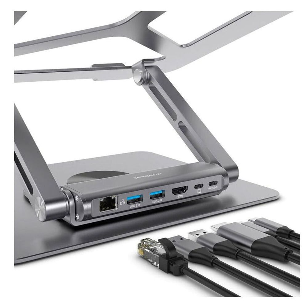 MB-STD-S12GRY - mbeat Stage S12 Rotating Laptop Stand with USB-C Docking Station - Space Grey