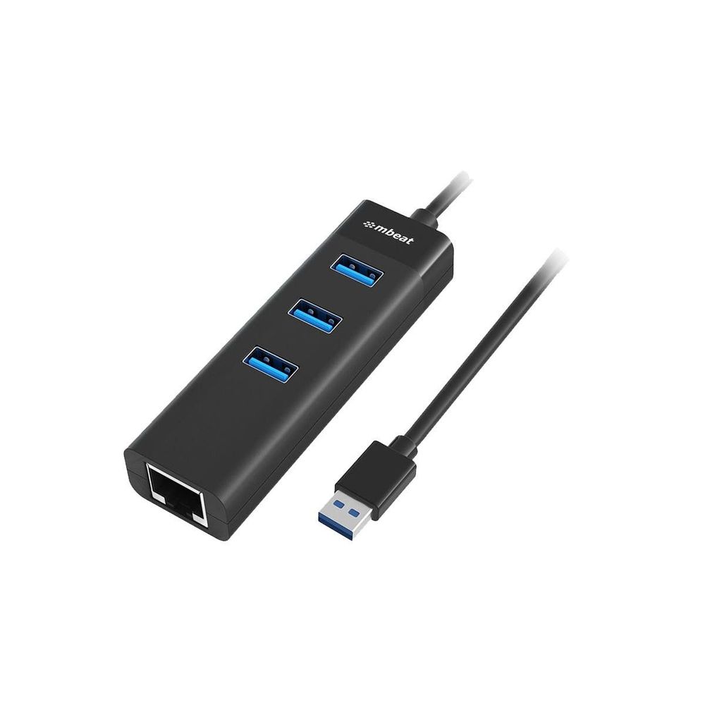 MB-U3HE-31K - mbeat 3-Port USB3.0 Hub + Gigabit Ethernet (RJ45) LAN -Black