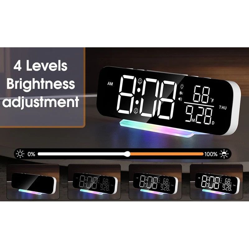 RGB Display Vibrating Travel Alarm Clock
