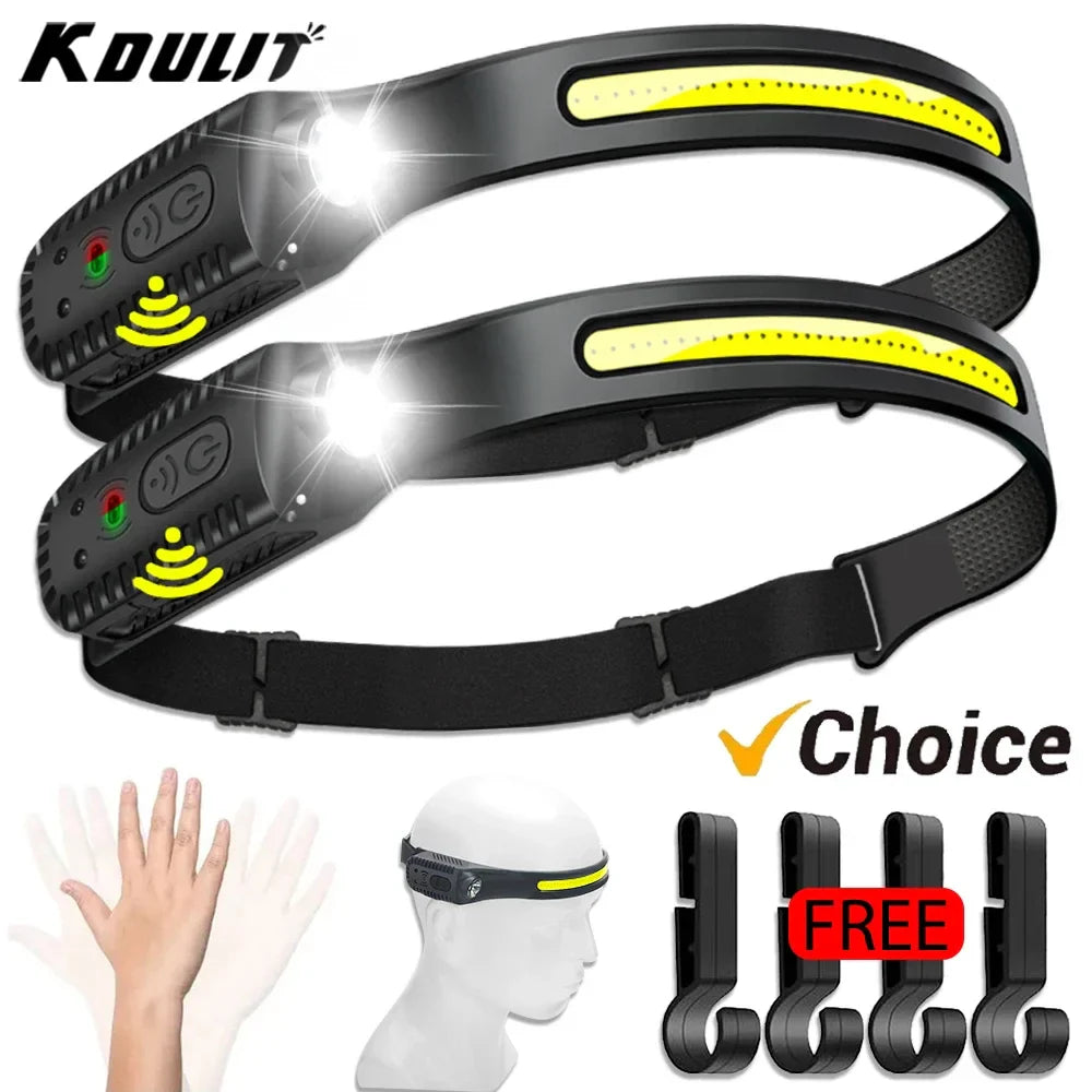 KDULIT USB Rechargeable LED Sensor Headlamp