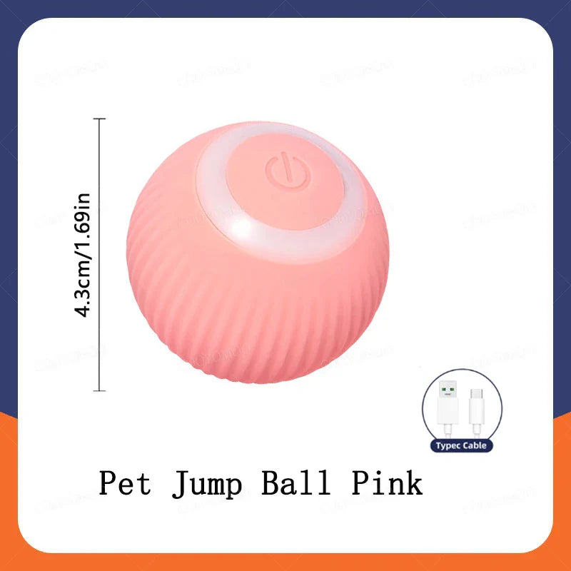 Automatic Interactive Smart Cat Toy - USB Rechargeable Rolling Ball and Mouse Car Teaser Pink A