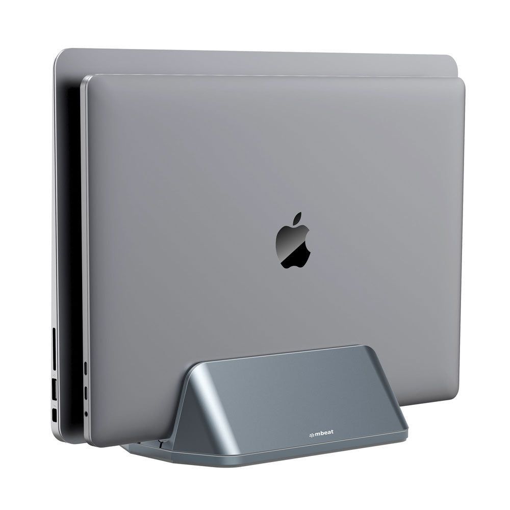 MB-STD-S5GRY - mbeat Stage S5 Adjustable Dual Bay Tablet, Laptop and MacBook Vertical Stand (Space Grey)